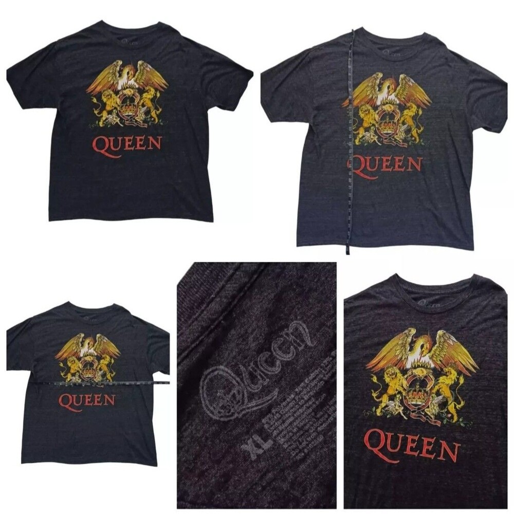 Retro Queen Authorized Merch T-Shirt Men's XL  Short Sleeve Dark Grey Cool